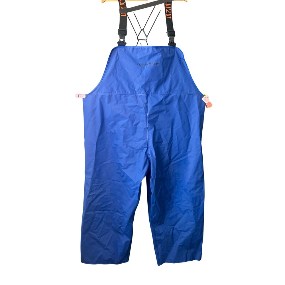 Grundens Blue Waterproof Fishing Bib Overalls Mens 5XL PVC Rain Pants Workwear